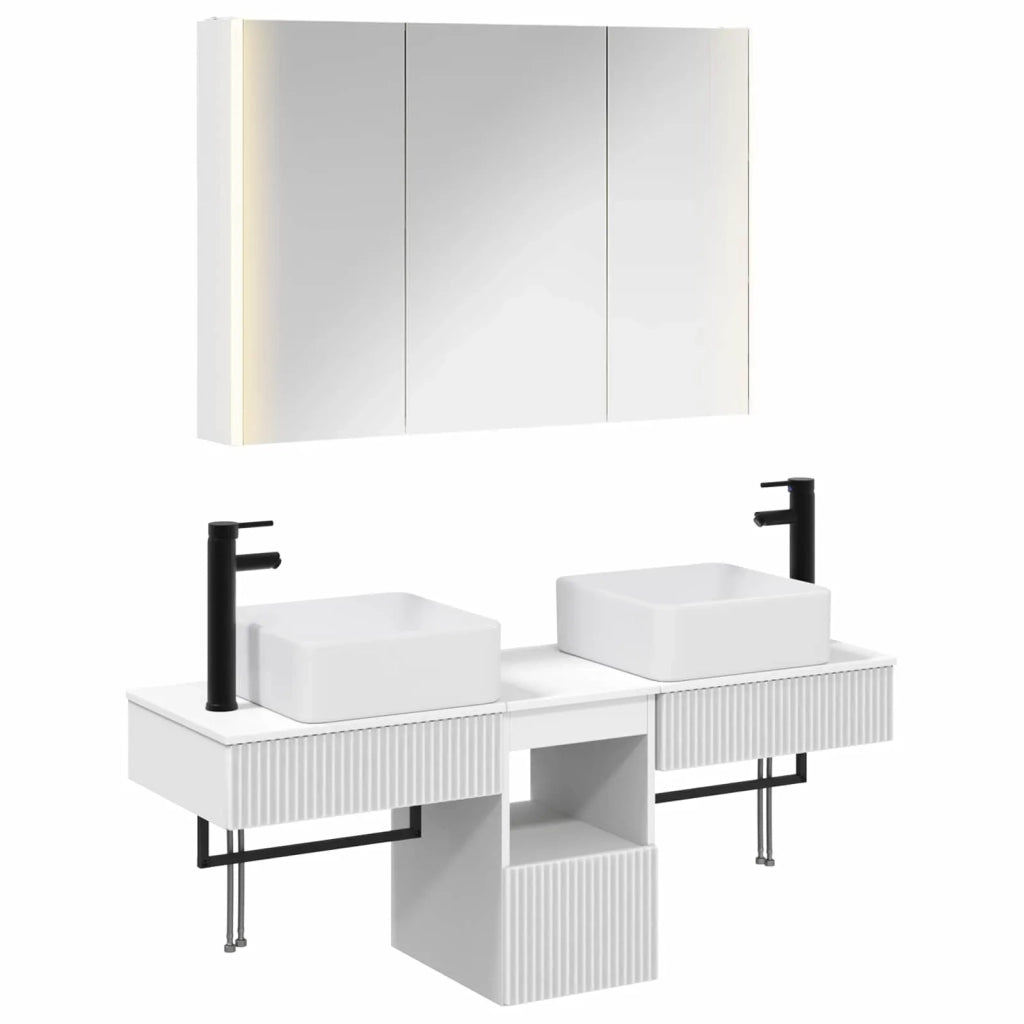 Set di Armadi da Bagno 4 pcs Bianco 103,5 x 15,5 x 70 cm 3406303