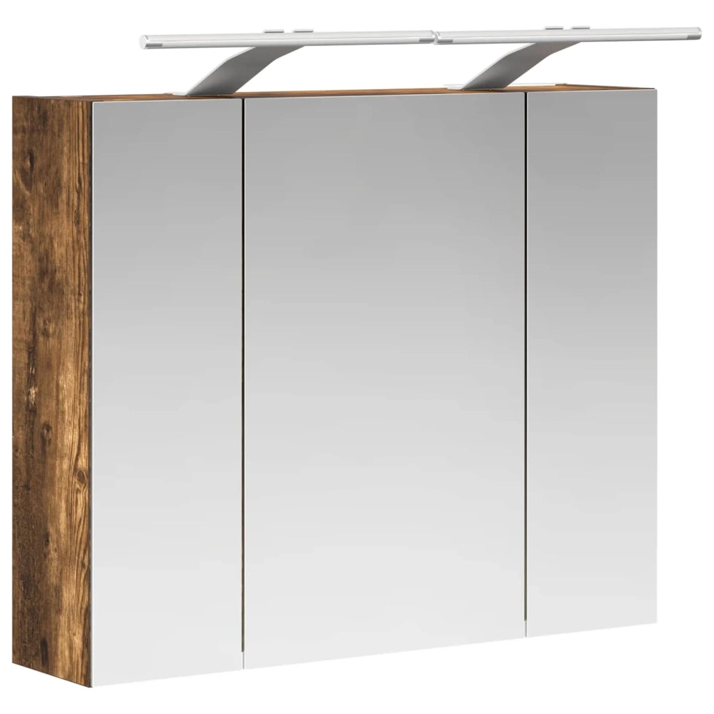 Mobiletto per specchio da bagno Rovere fumé 60 x 14,5 x 50 cm