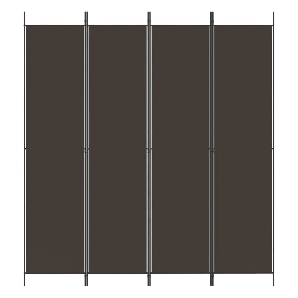 Divisorio Ambienti | Divider per stanze | Paravento a 4 Pannelli Marrone 200x220 cm in Tessuto