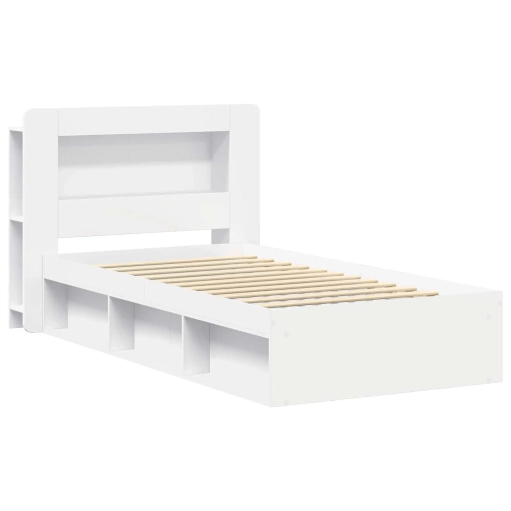 Telaio del letto con storage con testiera Bianco 100 x 200 cm 3433453