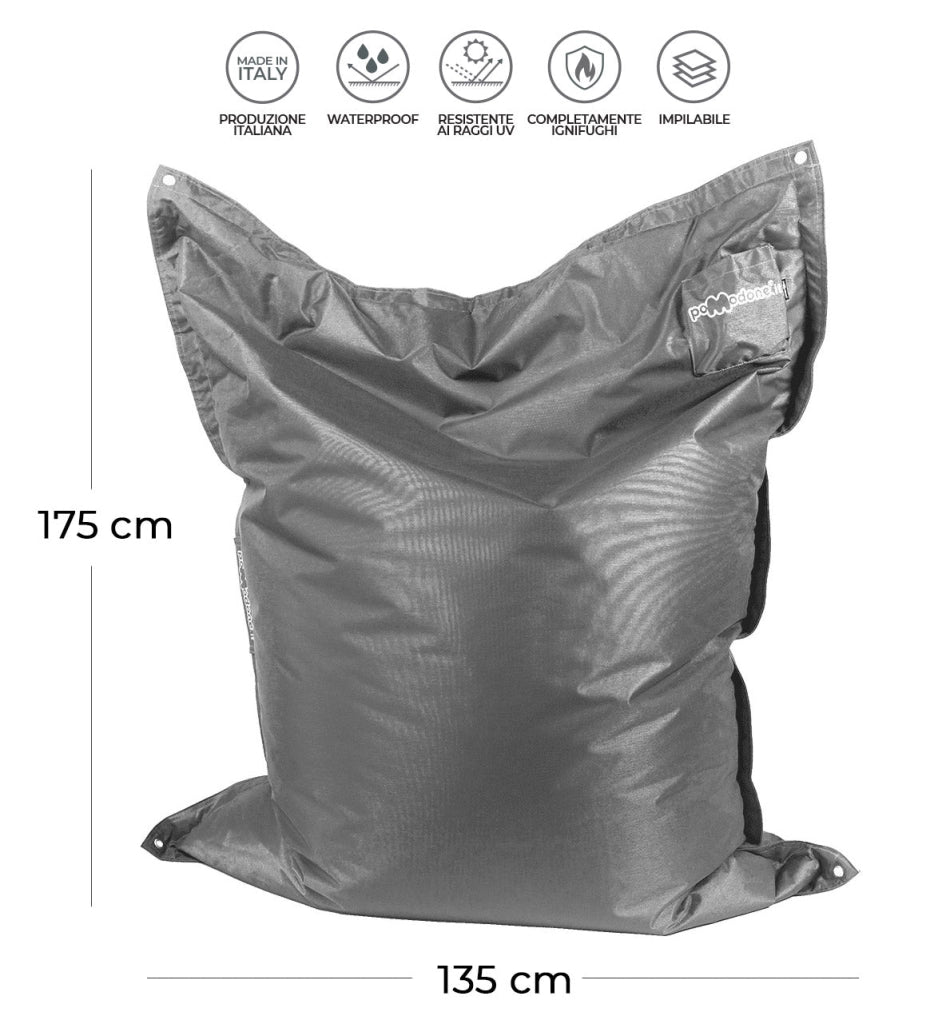 Cuscinone Poltrona Pouf Gigante 175x135 cm in Acrilico Pomodone Blu