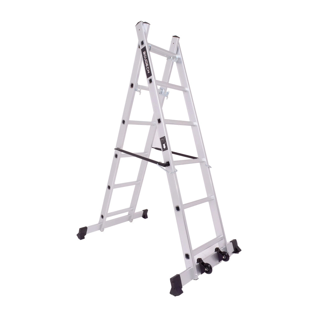 RIG 100 - Impalcatura Multifunzione Trabattello 3 in 1 H165,5 cm Scala in Alluminio con Ruot