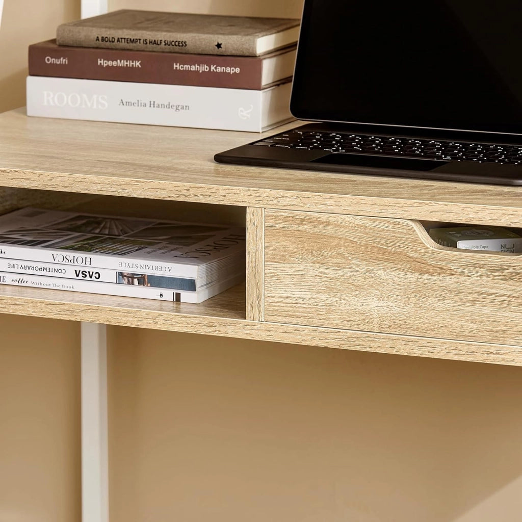Scrivania piccola con libreria, cassetto e cubo Misura del piano del tavolo L76*P50*A75 cm FWT63-N