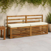 Cuscini per Panchina a 2 Pezzi VUGHT 2 pz 100% Poliestere Crema 950449