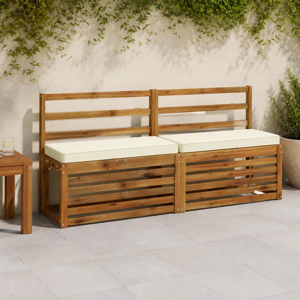 Cuscini per Panchina a 2 Pezzi VUGHT 2 pz 100% Poliestere Crema 950449