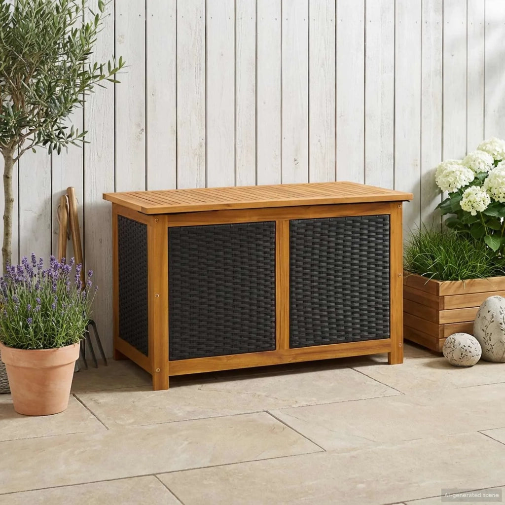 Scatola di Stoccaggio per Giardino 185 L 90 x 50 x 56 cm Nero 42002709