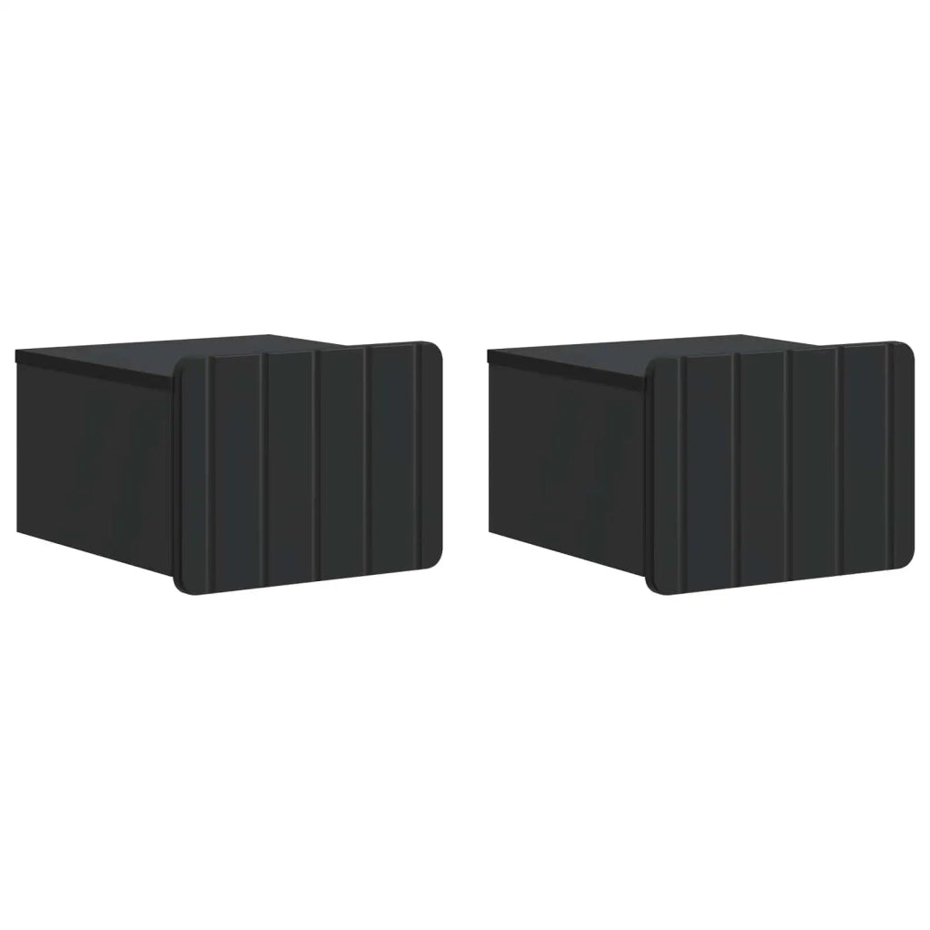 Mobiletto da notte a muro 2 pcs Nero 33 x 34,5 x 24 cm 898258