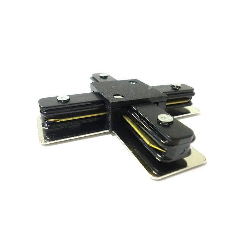 Giunto a X Connettore Per Binario Dei Faretti Led Modello X Colore Nero Per Mono Fase