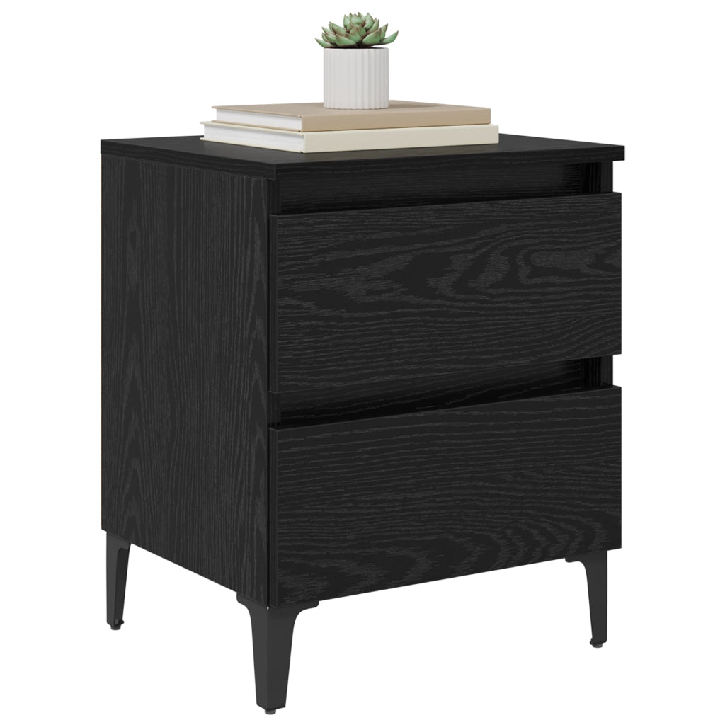 Armadi da letto 2 pz Rovere nero 40x35x50 cm Legno ingegnerizzato