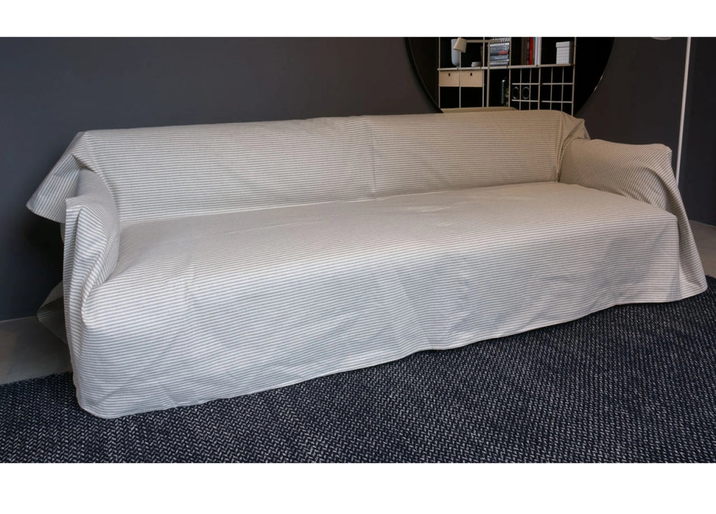 Telo Arredo Granfoulard Copritutto Cotone Made Italy Vari Disegni Arredatutto Copriletto Multiuso - 1 Piazza - Vanessa Grigio
