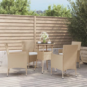 Set da BistrÃ² da Giardino 5 pz con Cuscini Beige in Polyrattancod mxl 117442