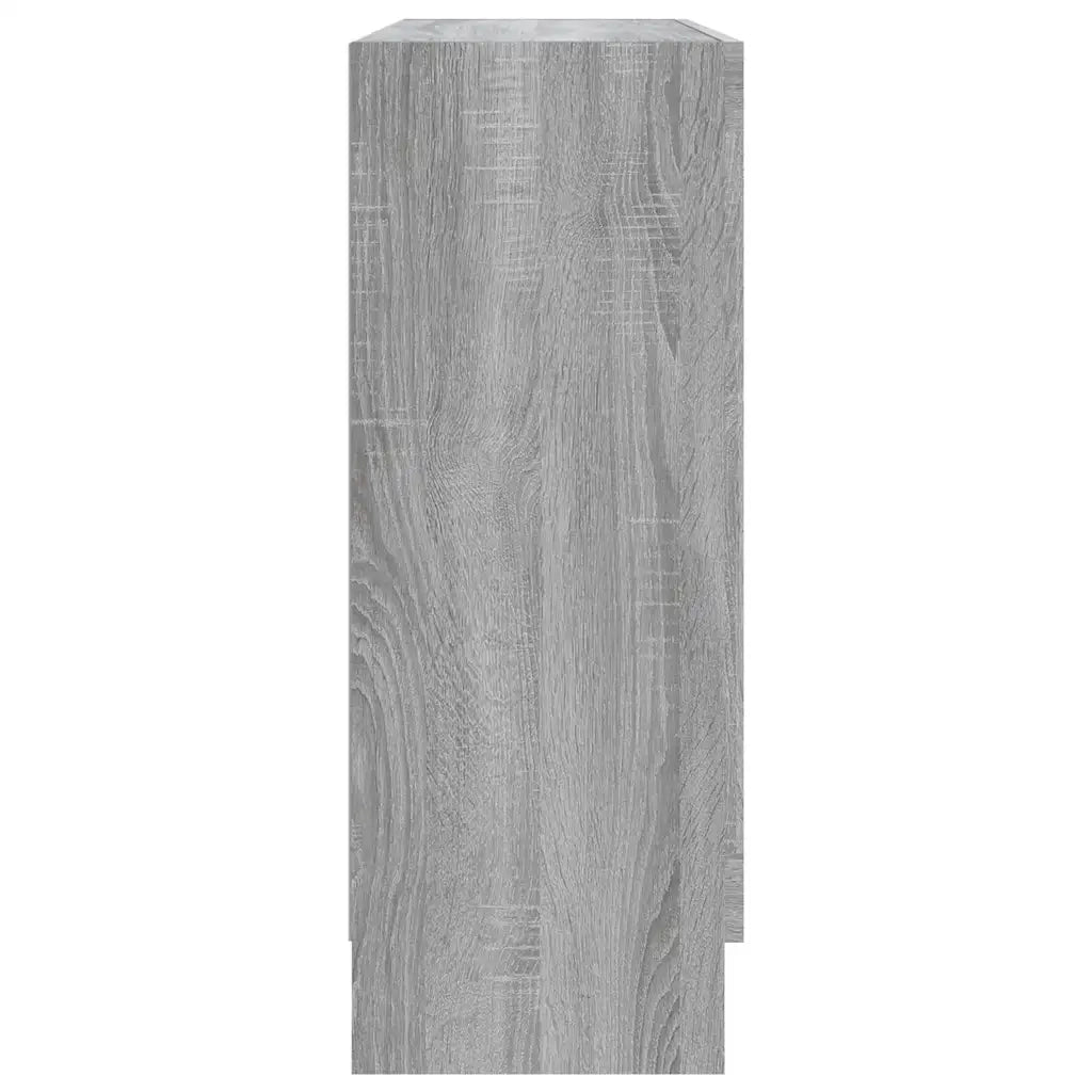 Vetrina classica ed elegante 82,5 x 30,5 x 80 cm con 2 scomparti finitura di design in legno composito grigio 02_0048214