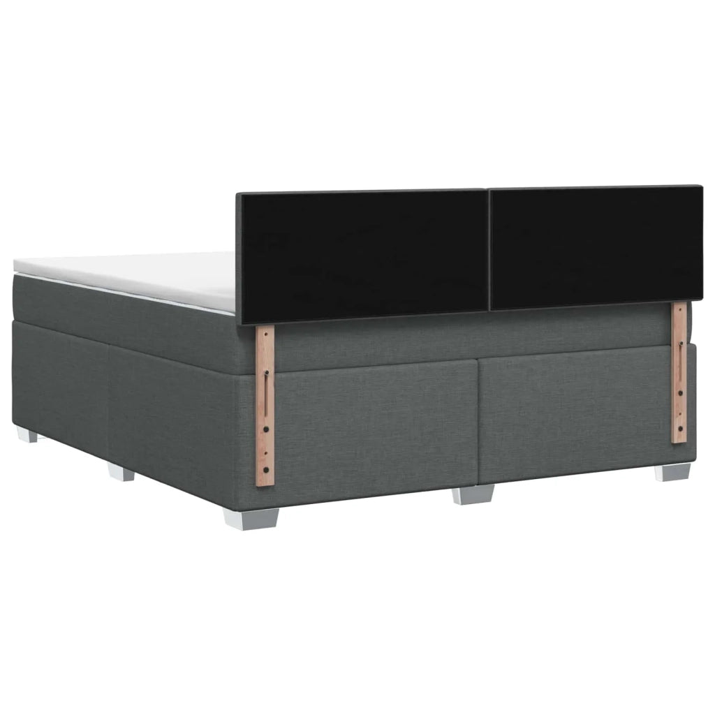 Letto con Box Spring, Materasso e LED Grigio Scuro 160 x 200 cm 3451988