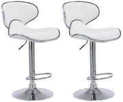 Set 2x Sgabelli LAS VEGAS V2 in similpelle bianco,cromo