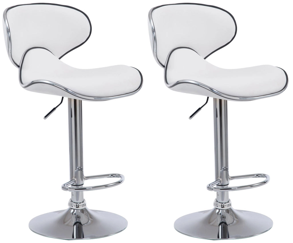 Set 2x Sgabelli LAS VEGAS V2 in similpelle bianco,cromo