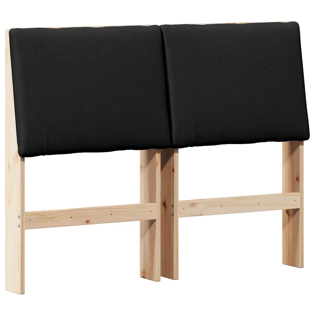 Testiera imbottita Nero 135 cm Pino massello 879291