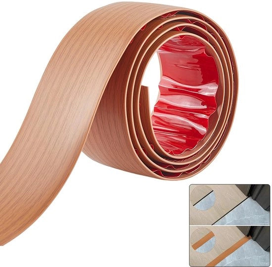 Strisce di copertura per pavimenti 1,2 m x 5 cm, autoadesive, PVC, design a rilievo di legno, per pavimenti in laminato, pareti divisorie piane, strisce di connessione per kieren, per tappeti e per soglie.
