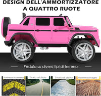 Mercedes Benz Macchina Elettrica per Bambini 12V, Veicolo Elettrico con Luci LED e Chiusura di Sicurezza, Macchina Cavalcabile per Bambini 3-8 Anni (Rosa)