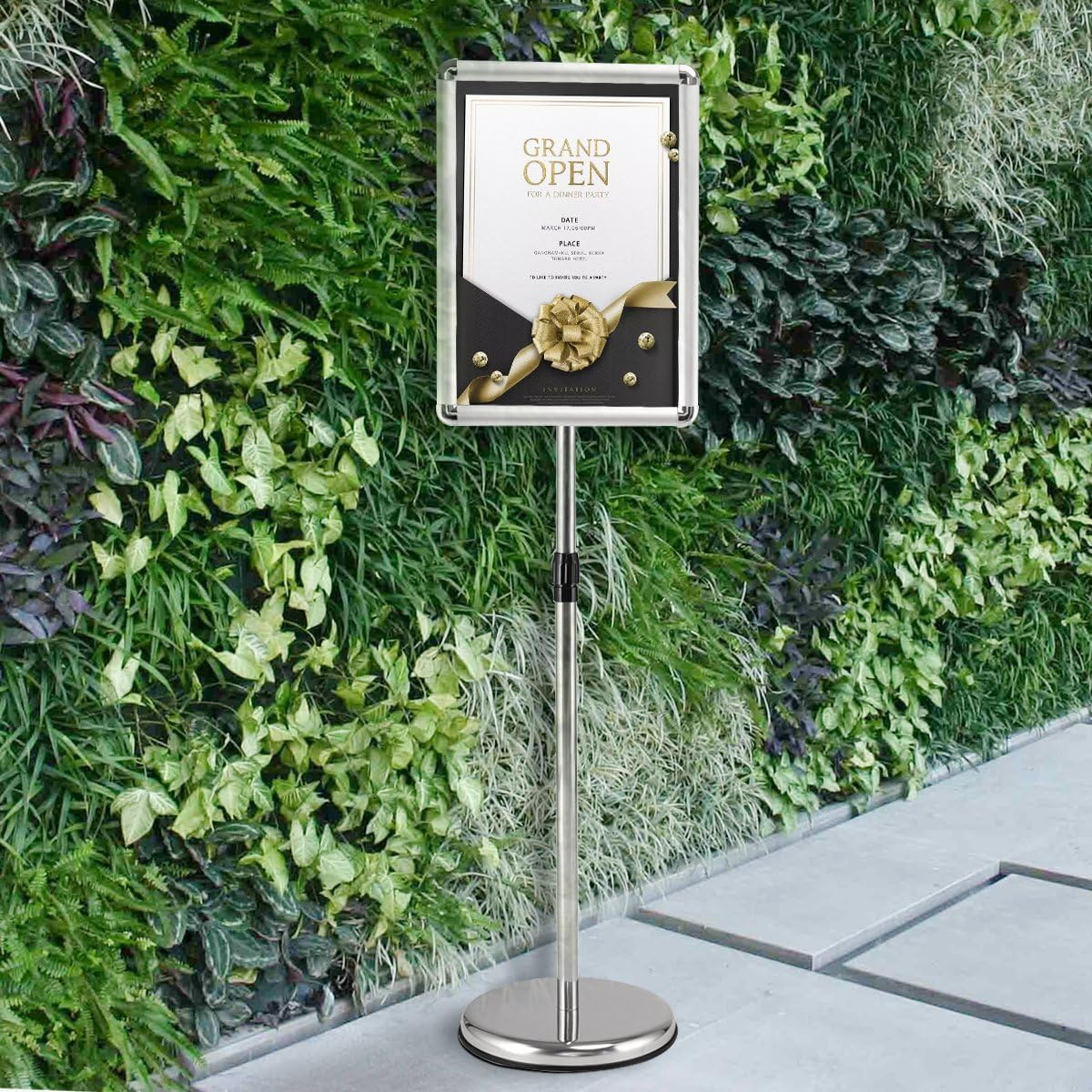 A4 / A3 Supporto Poster Espositore da Pavimento Supporto Menù Pubblicità in Metallo, Girevole e Regolabile in Altezza