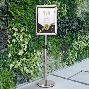 A4 / A3 Supporto Poster Espositore da Pavimento Supporto Menù Pubblicità in Metallo, Girevole e Regolabile in Altezza