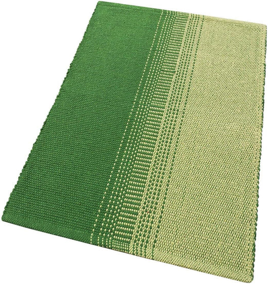 Tappeto Cucina Bagno Puro Cotone Assorbente Tessuto Intrecciato a Mano Verde 55x240 cm