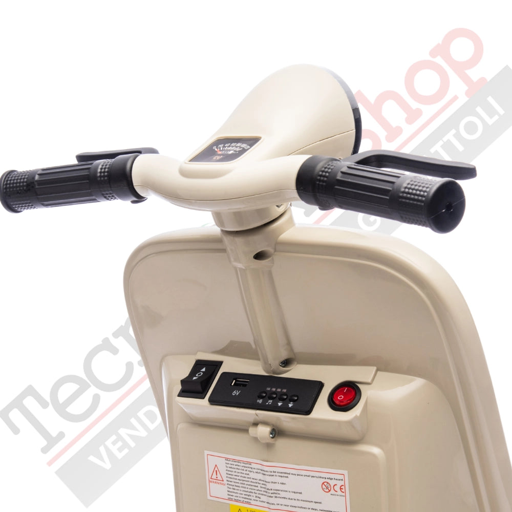Vespa Sidecar Small Special 6V per Bambini con Licenza Ufficiale Piaggio-Avorio