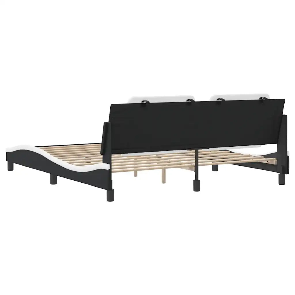 Giroletto senza Materasso Zadar Nero e Bianco 180x200 cm in Similpelle 3208203