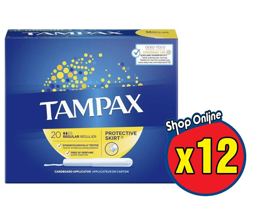 SET 12 TAMPAX BLUE BOX ASSORBENTI INTERNI REGULAR FLUSSO NORMALE DA 20 PZ