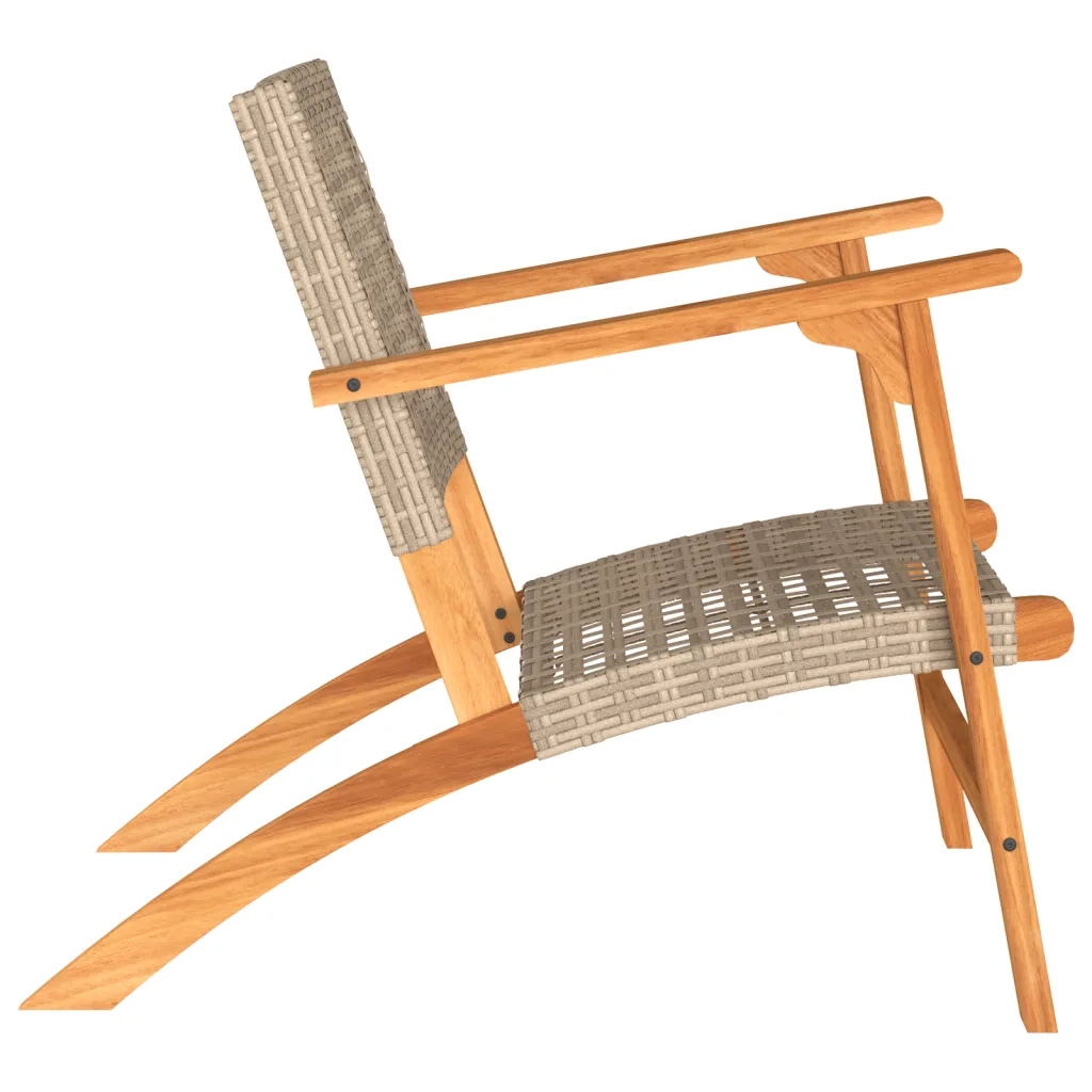 Sedie da Giardino 2pz Beige in Polyrattan e Legno di Acacia 365869