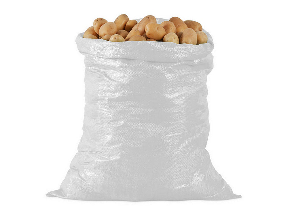 sacco in polipropilene bianco orlato capacitó kg. 25 cm. 45x75 cod:ferx.vit38238