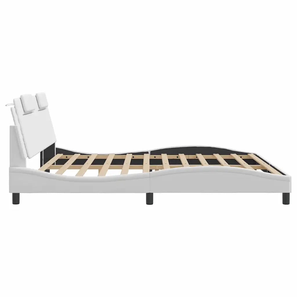 Giroletto Viana senza Materasso Bianco 200x200 cm in Similpelle 3208118