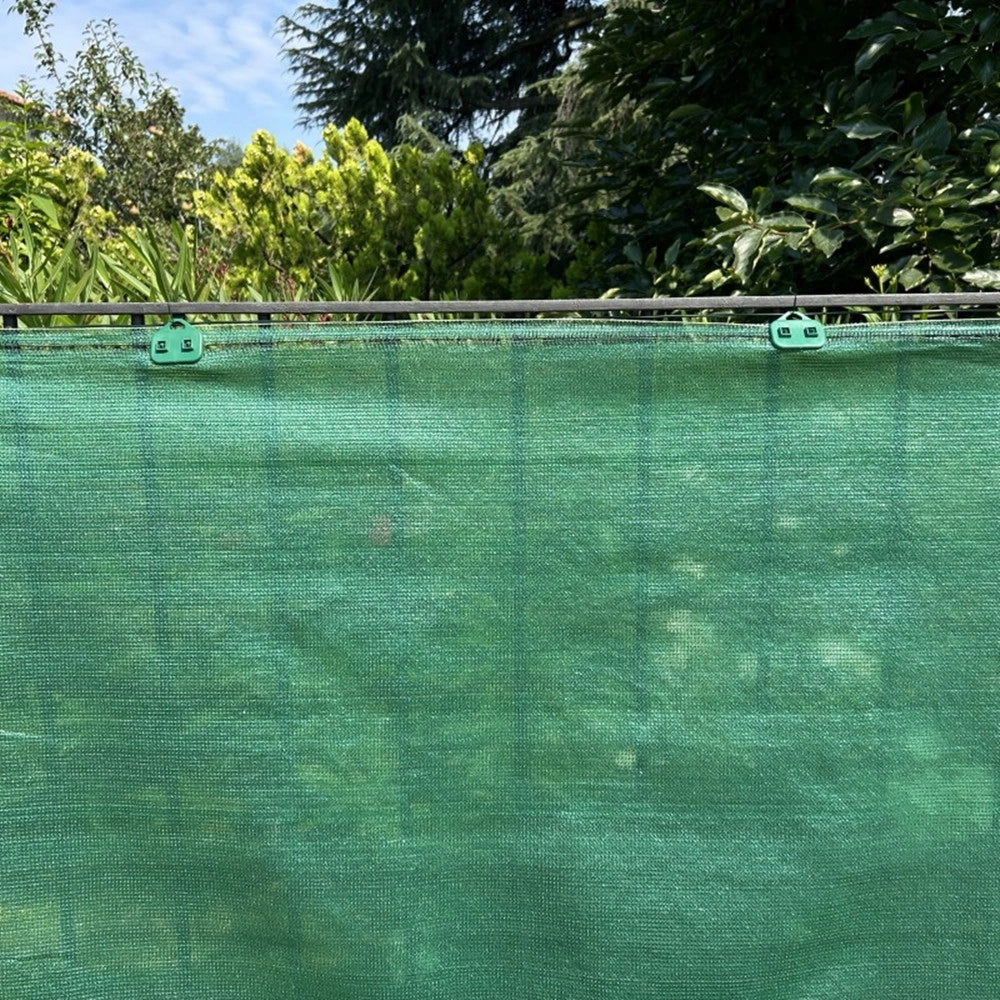 Trade Shop - Set 2pz Rete Telo Ombreggiante Di Copertura Verde 1.5x5mt Parasole Giardino Esterni 230744 -
