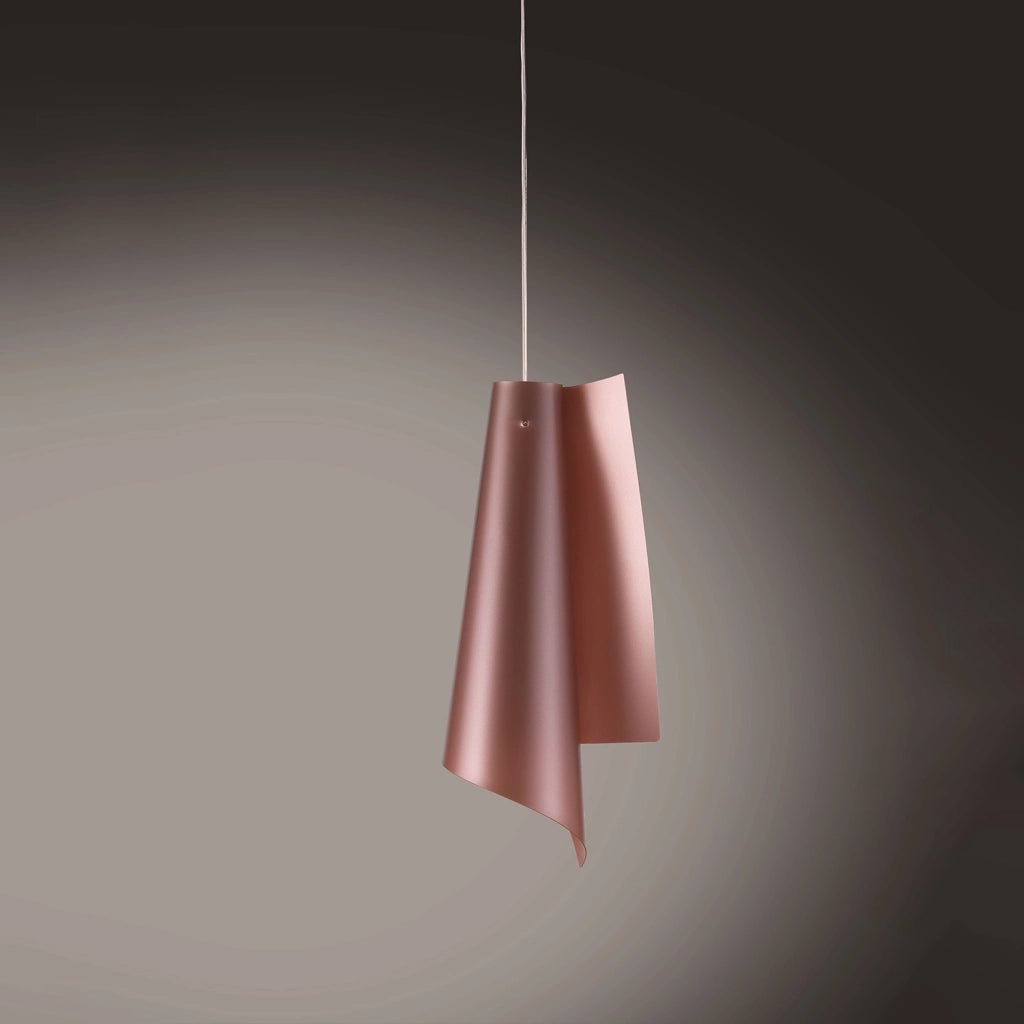 Sospensione Moderna Vela Polilux ® Rame E Metallo Cromo 1 Luce E27 H68Cm