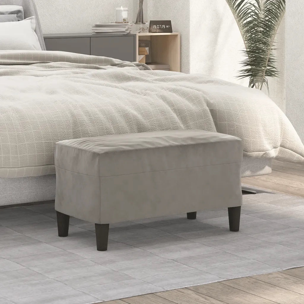 Panca Grigio Chiaro 70x35x41 cm in Velluto CFW5360367