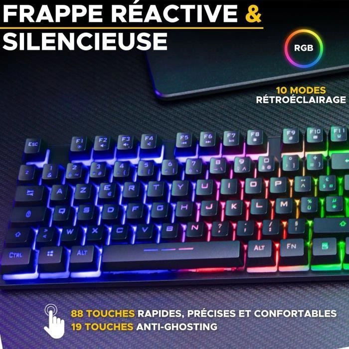 Tastiera da gioco - The G-Lab - KEYZ CESIUM TKL WIRELESS - wireless - azerty - Nera