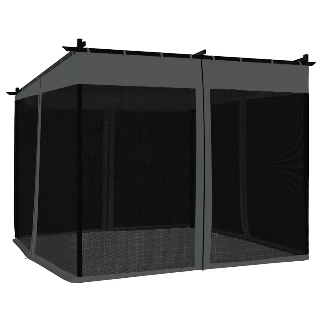 Gazebo con Pareti in Rete Antracite 3x3 m in Acciaio 4003909