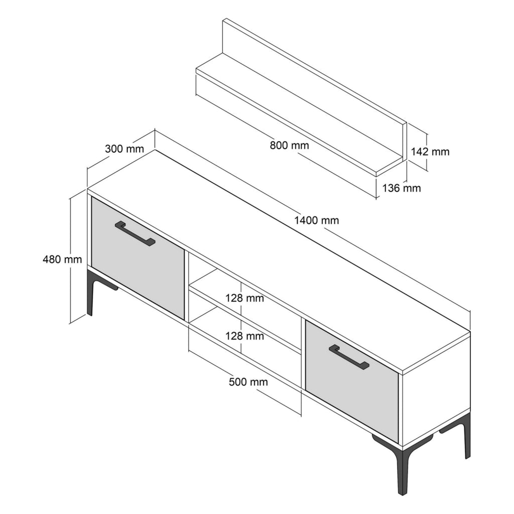Mobile Soggiorno Orago, Parete Attrezzata Modulabile, Marrone Noce
