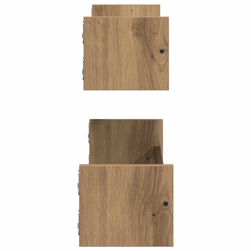 Scaffale da parete 2 pcs Rovere artigianale 60 x 16 x 14 cm 869083