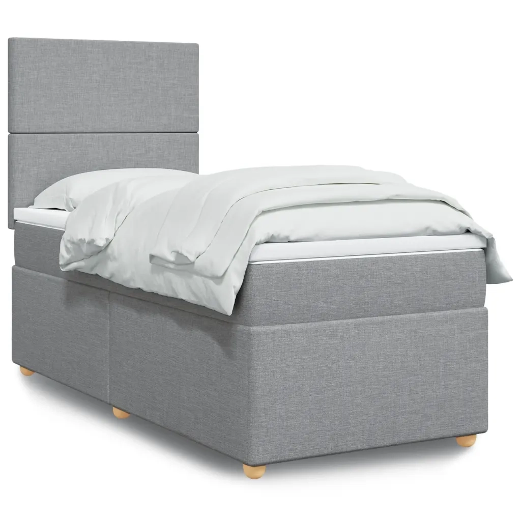 Giroletto a Molle con Materasso Grigio Chiaro 80x200 cm Tessuto 3293400