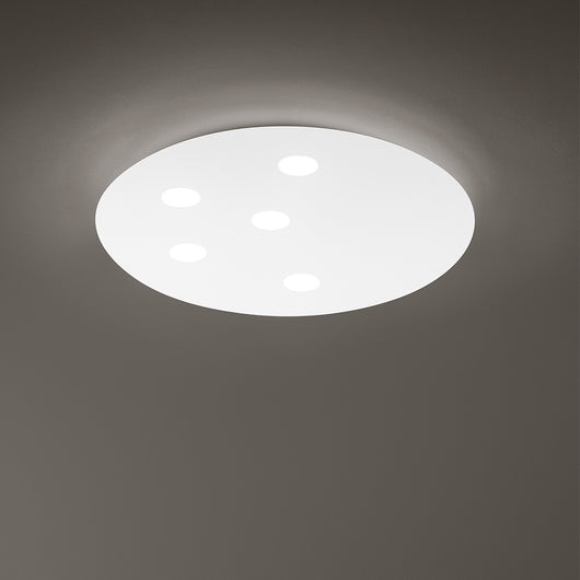Plafoniera Contemporanea Random Alluminio Bianco Acrilico Led 45+32W 3000K