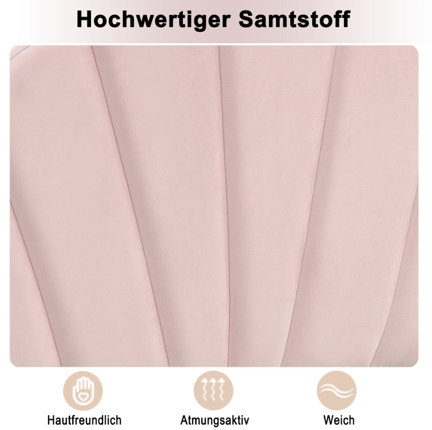 Letto imbottito in velluto rosa 90 x 200 cm con testiera regolabile