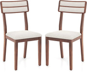 Set di 2 sedie da pranzo, sedie da cucina con seduta tappezzata, schienale alto, gambe in legno di gomma, per soggiorno, portata fino a 180 kg, 45 x 51 x 89 cm (Nogal)