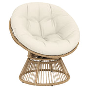 Poltrona a dondolo girevole 360' in vimini con cuscino ¨C zephmum ¨C crema