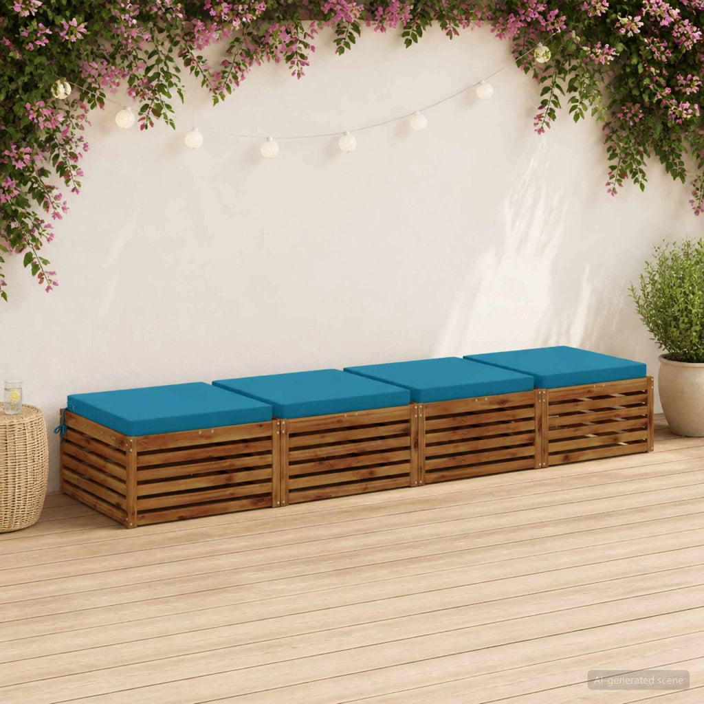 Cuscini per Sedia in 4 Pezzi SOEST 4 pz 100% Poliestere Azzurro 944918