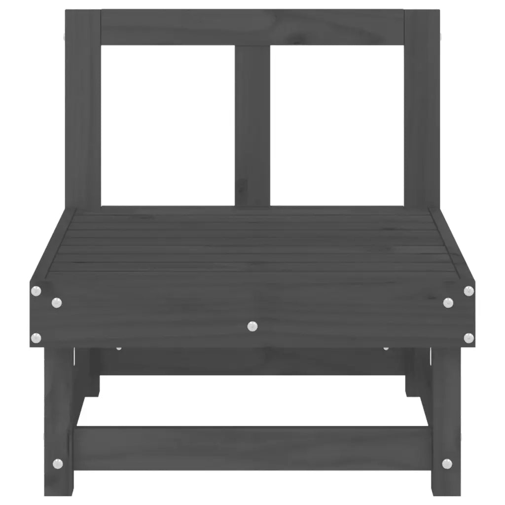 Divani Centrali da Giardino 2 pz Grigi Legno Massello di Pino