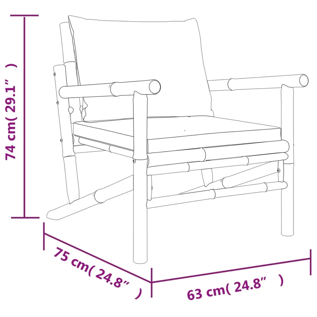 Set di mobili da giardino mobili da esterno set da 3 pezzi con cuscini bambù bianco crema 02_0015921