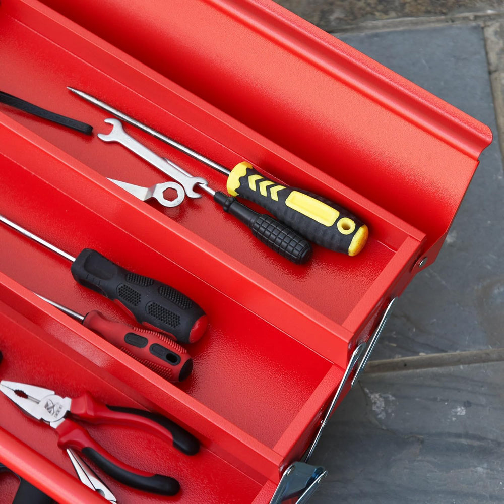 CASSETTA PORTAUTENSILI PORTA ATTREZZI 5 SCOMPARTI IN ACCIAIO 56x20x41cm DURHAND