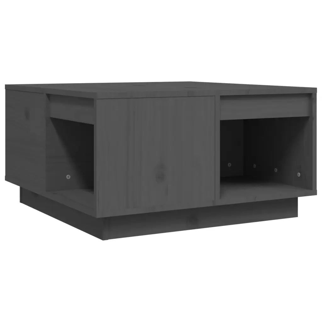 Tavolino da Salotto Nero 60x61x32,5 cm Legno Massello di Pino cod mxl 26430