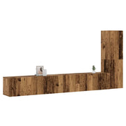Mobili TV a Parete 3 pz Legno Antico in Legno Multistrato 3328983