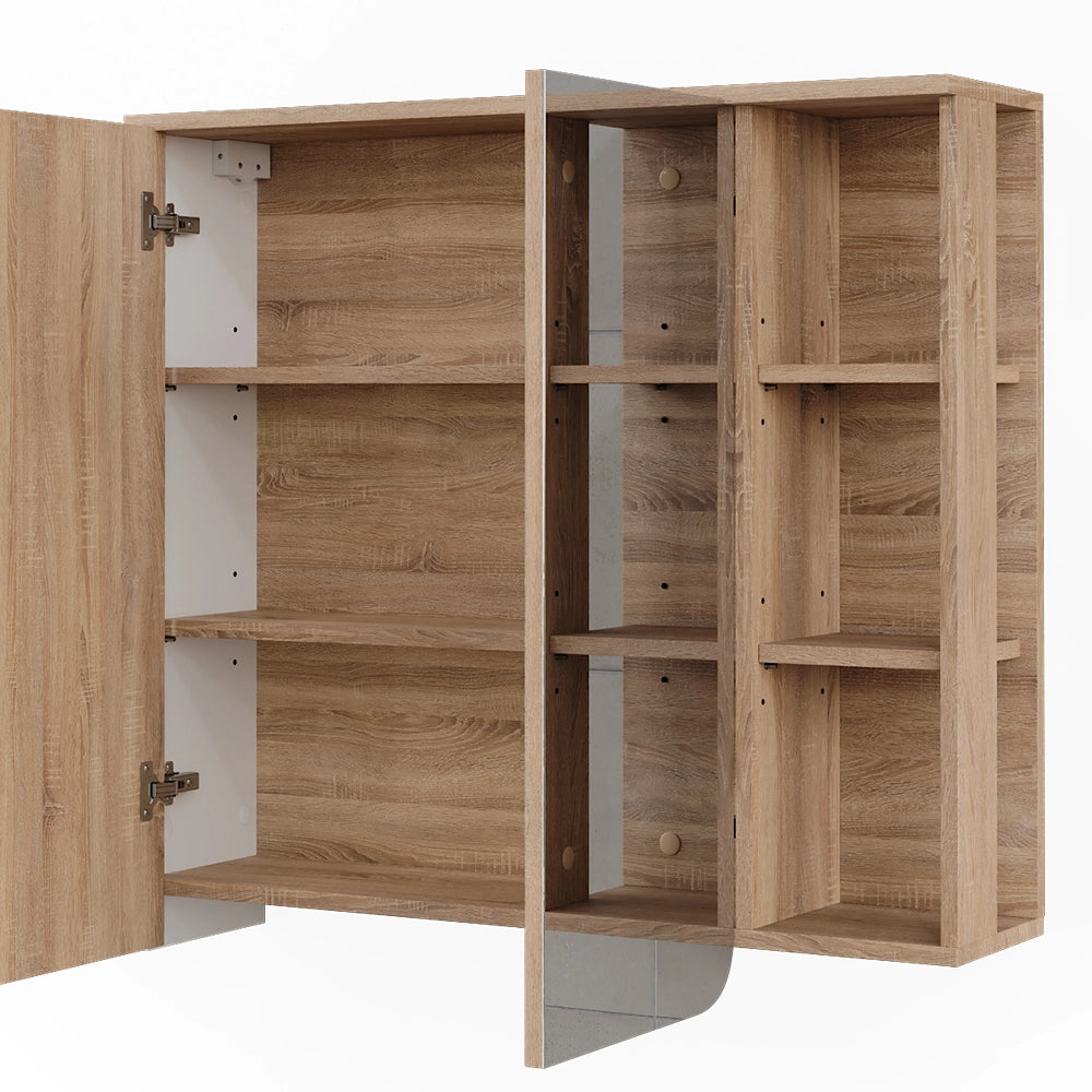Vicco Mobile a specchio Sonoma/Bianco 80 x 75 cm